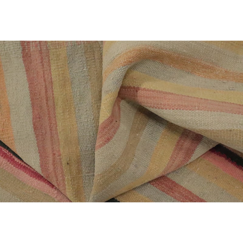 Hand Woven Oriental 100% Wool Carpet Southwestern Geometric Multi-Colored Kilim Area Rug - 10' 2'' X 5' 4''