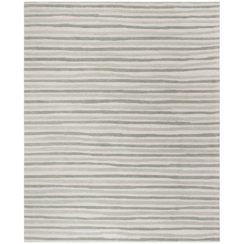 Martha Stewart by SAFAVIEH Hand Drawn Stripe Wool/ Viscose Rug