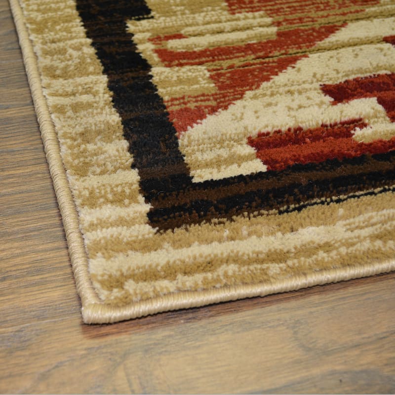Lodge King High Country Elk Southwest Area Rug