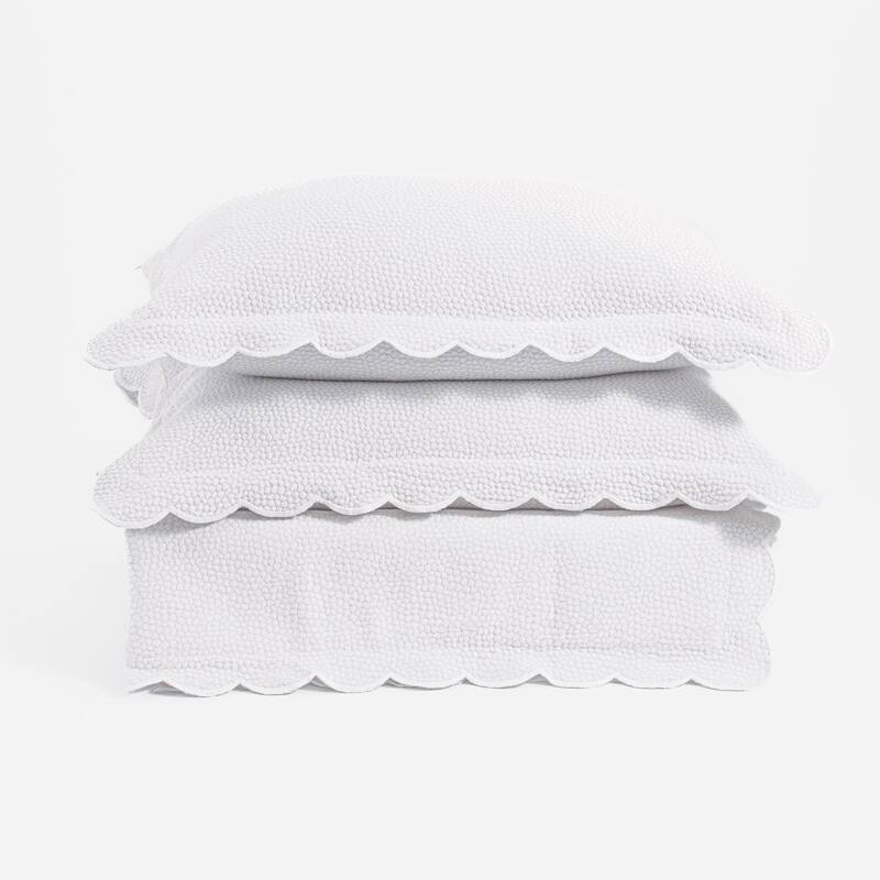 Hugo Matelasse. Cotton, White, Euro Sham