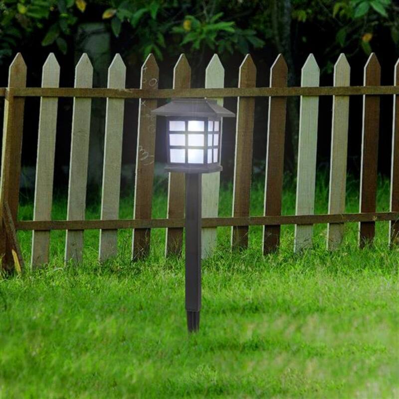 8pcs White LED Solar Lantern Torch Light Garden Landscape Lighting - 14.6 x 3.5 x 3.5