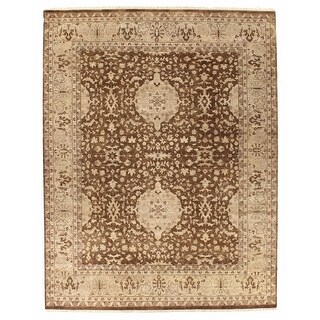 Exquisite Rugs Ziegler Brown / Beige New Zealand Wool Rug (8' x 10 ...