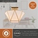 preview thumbnail 5 of 10, Burnett 2-Light Mid-Century Modern Semi Flush Mount Lighting Ceiling Fixture, White Tiffany Glass Shade for Entryway