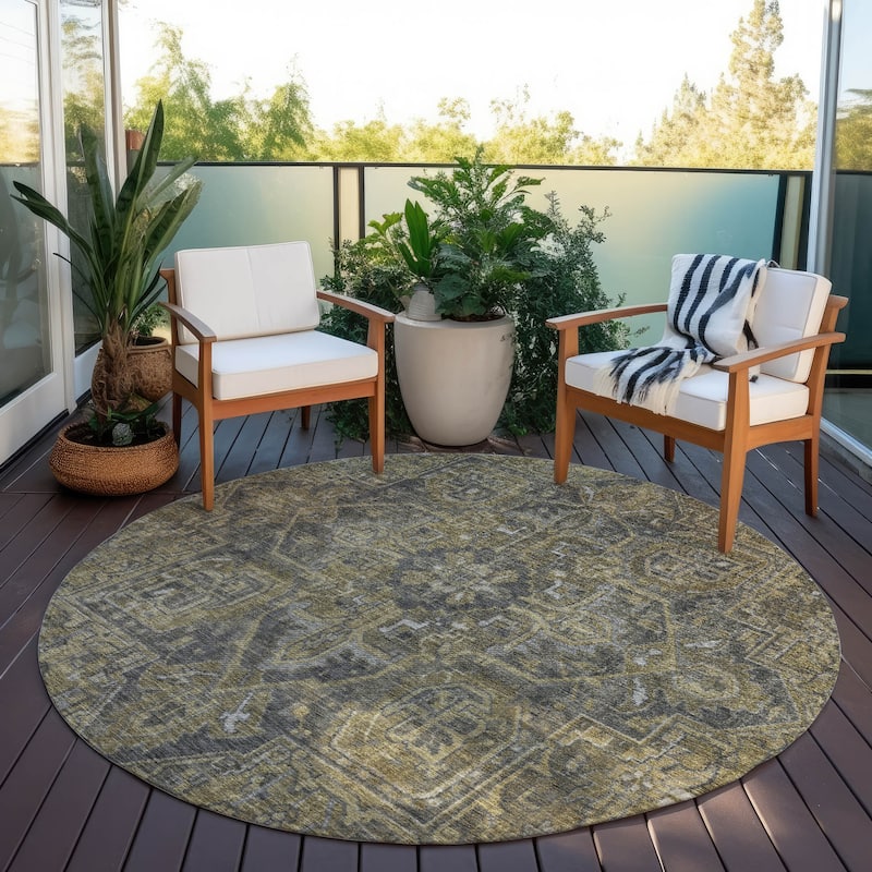 Machine Washable Indoor/ Outdoor Traditional Persian Chantille Rug