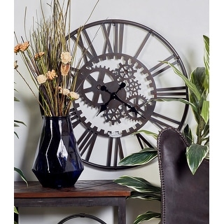Black Metal Gear Decorative Wall Clock - Bed Bath & Beyond - 38424607
