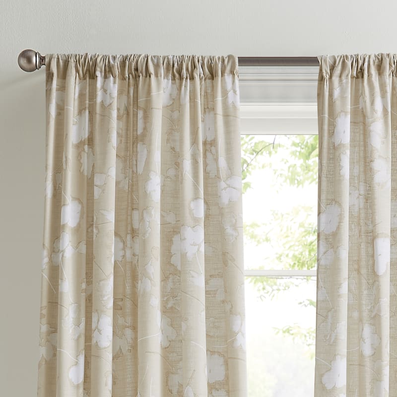 DKNY Dandelion Floral Window Curtain Panel Pair