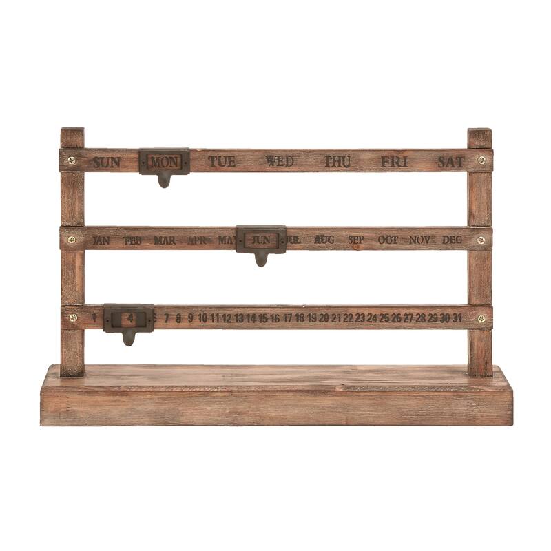 Wood Chef Sculpture with Calendar Markers - Brown - Roche River Decor - 4"W x 22"L x 14"H