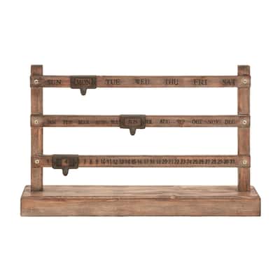 Wood Chef Sculpture with Calendar Markers - Brown - Roche River Decor - 4"W x 22"L x 14"H