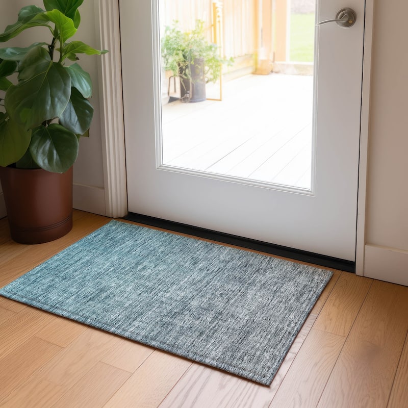 Machine Washable Indoor/ Outdoor Chantille Solid Ombre Rug
