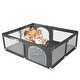 preview thumbnail 7 of 5, Infant 71"x59" 4-Panel Baby Playpen Spacious & Secure Foldable Playard Grey