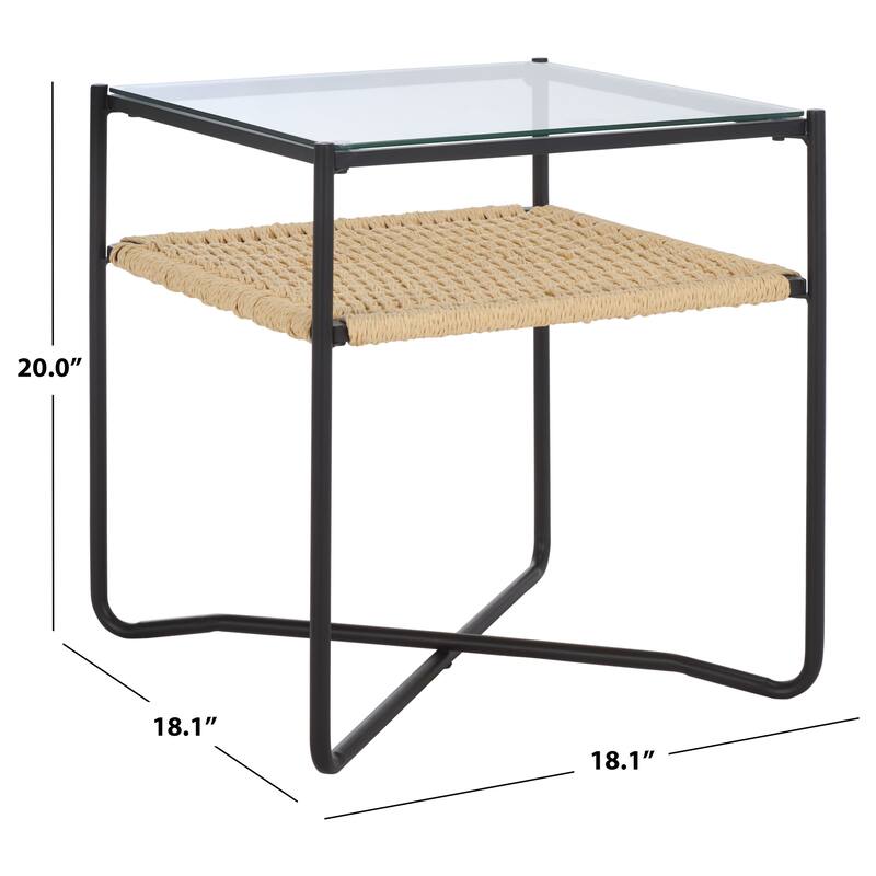 SAFAVIEH Home Omaka 1 Shelf End Table - 18"W x 18"D x 20"H