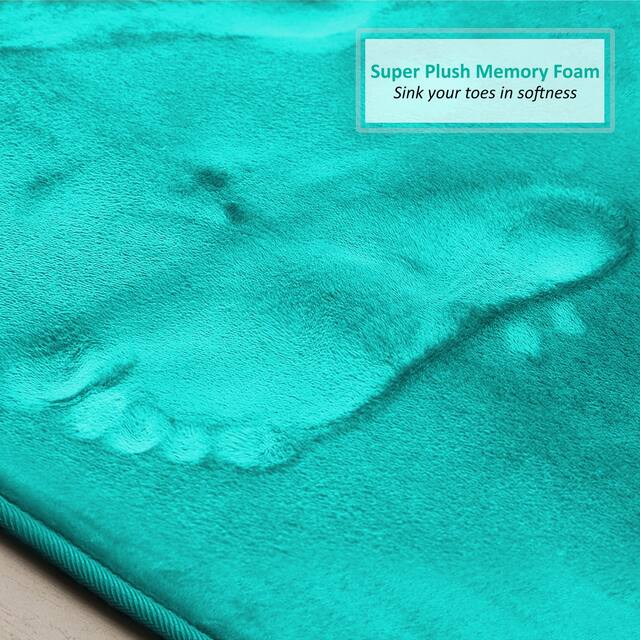 Clara Clark Ultra Soft Plush Bathroom Rug - Non-Slip, Velvet, Memory Foam Bath Mat - Set of 2