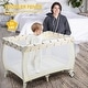 preview thumbnail 3 of 8, Gymax Portable Foldable Baby Playard Playpen Nursery Center w/ - Beige - 40'' x 28.5'' x 41''(L x W x H)