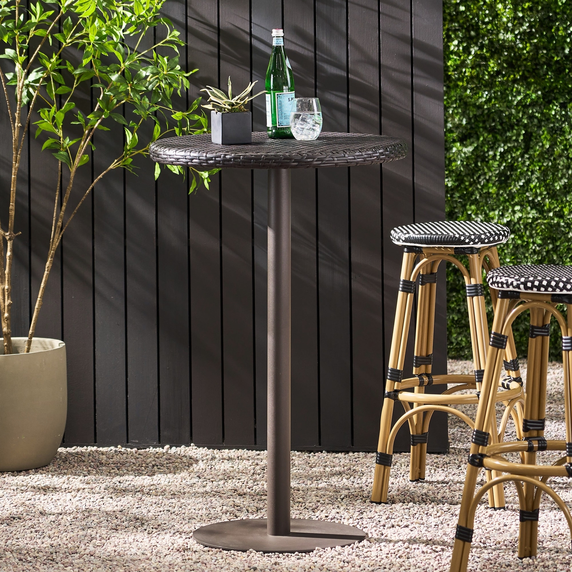 Outdoor 26" Round PE Rattan Bar Table