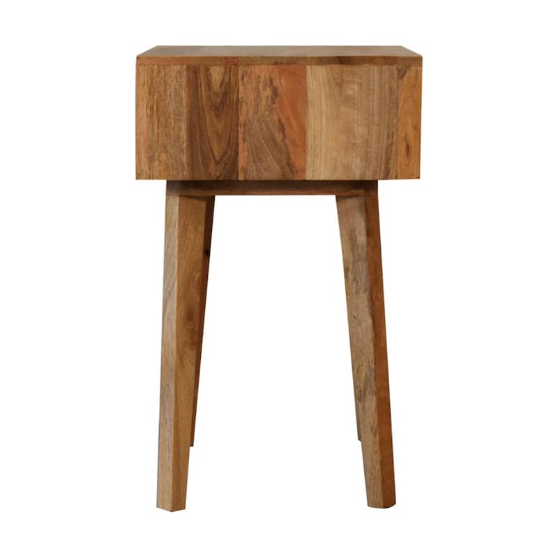 HomeRoots 22" Black White And Brown Solid Wood Geometric Bone Inlay One Drawer Nightstand