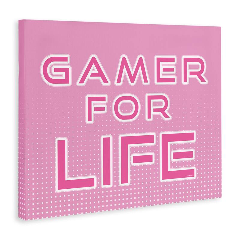 Stupell Pink Gamer For Life Canvas Wall Art Design By Yass Naffas Designs