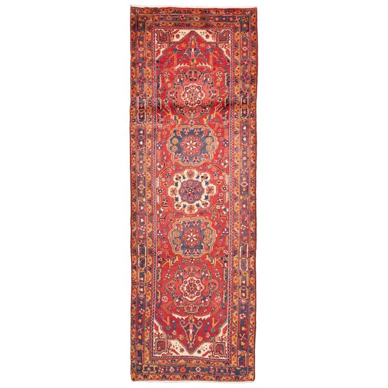 ECARPETGALLERY Hand-knotted Sarabi Red Wool Rug - 3'8 x 11'1