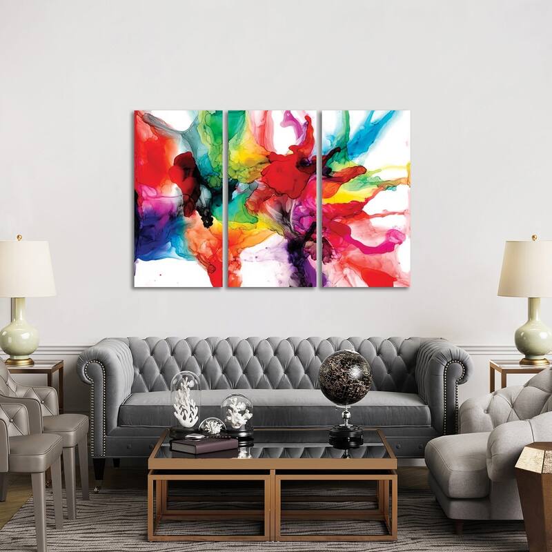 iCanvas "Jeweltone Prism II" by Jennifer Goldberger 3-Piece Canvas Wall Art Set - 40x60x1.5