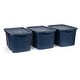 preview thumbnail 3 of 42, Rubbermaid Roughneck Storage Totes Dark Indigo Metallic - 31 Gal -3 Pack