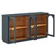 preview thumbnail 27 of 51, Buffet Cabinet with Glass Doors, Arched Cabinet with Adjustable Shelves, Kitchen Storage Cabinet with Rebound Device