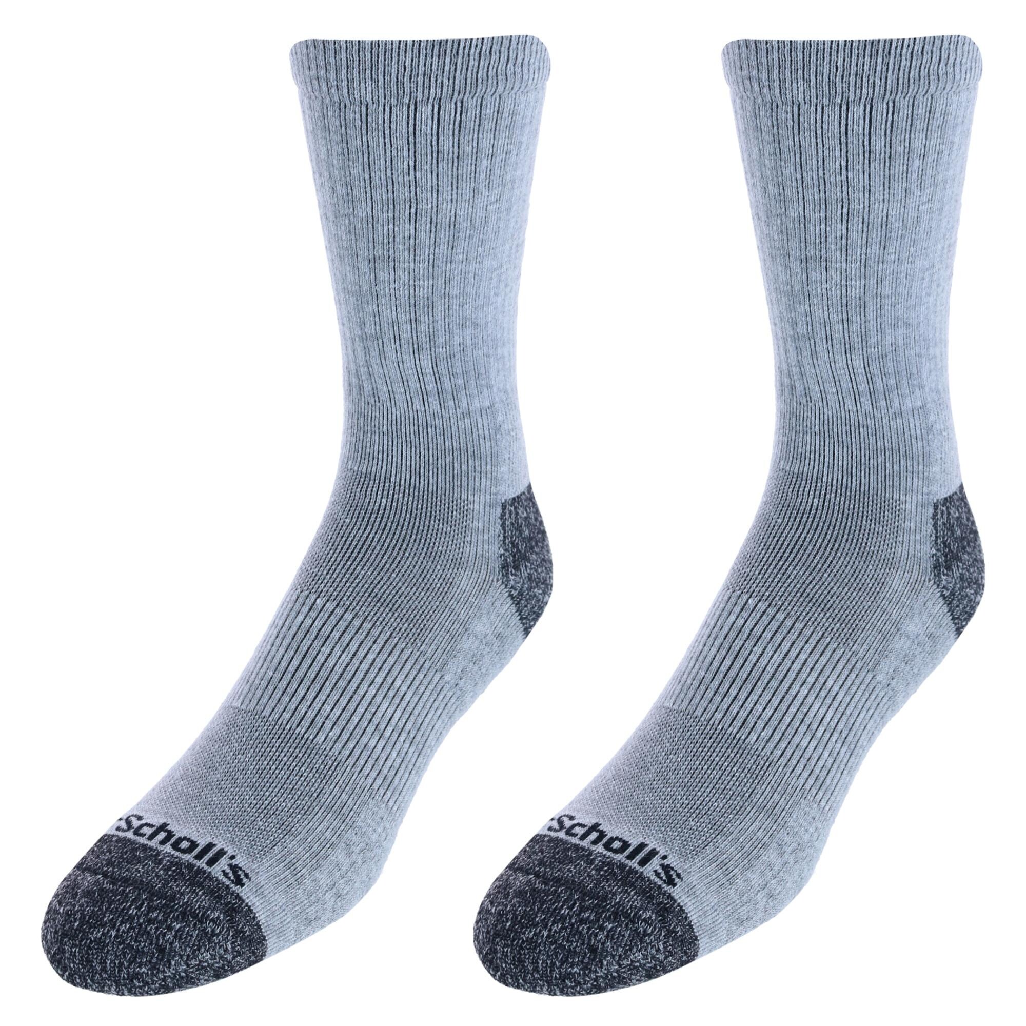 Scholl's Men's Crew Compression Work Socks (2 Pair Pack) Bed
