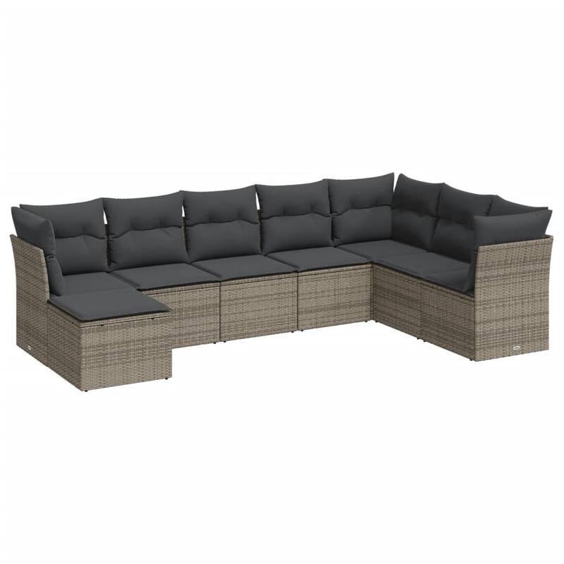vidaXL Outdoor Sofa Set Grey - 21.7 x 21.7 x 14.6
