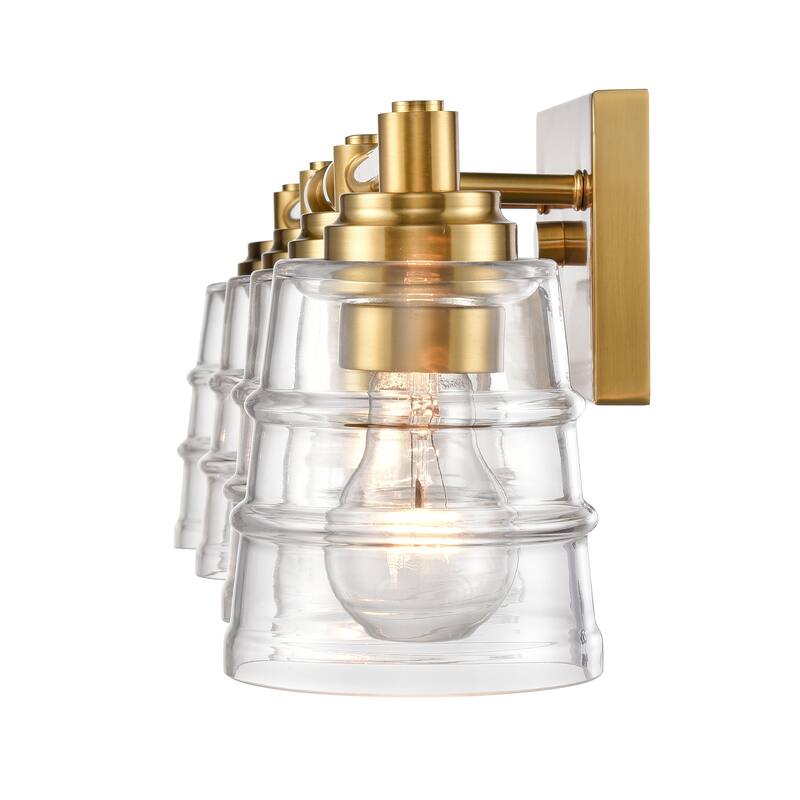 Elk Home Pulsate Satin Nickel With Clear Glass Vanity Light