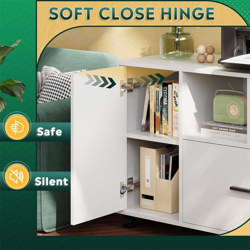 1-Drawer Wood Lateral Filing Cabinet - 15.8"D x 36.6"W x 25"H