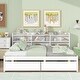 preview thumbnail 20 of 33, Minimalistic Pine Wood Platform Bed Frame Twin/ Full Size Platform Bed Frame with Side Bookcase and 2 Storage Drawers