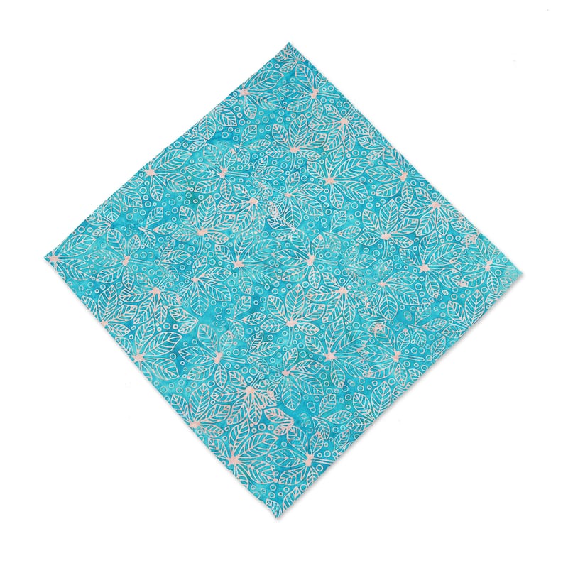 Novica Handmade Turquoise Vibes Cotton Batik Napkins (Set Of 6)