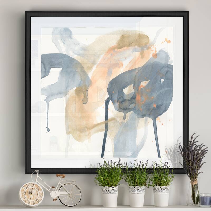 Liquid Blueprint VIII -Black Framed Print