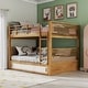 preview thumbnail 1 of 10, Furniture of America Ogden Oak Solid Wood Twin Over Twin Bunk Bed with Attached Ladder Light Oak