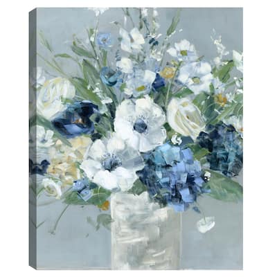Be Happy Blue Crop by Sally Swatland Canvas Art Print