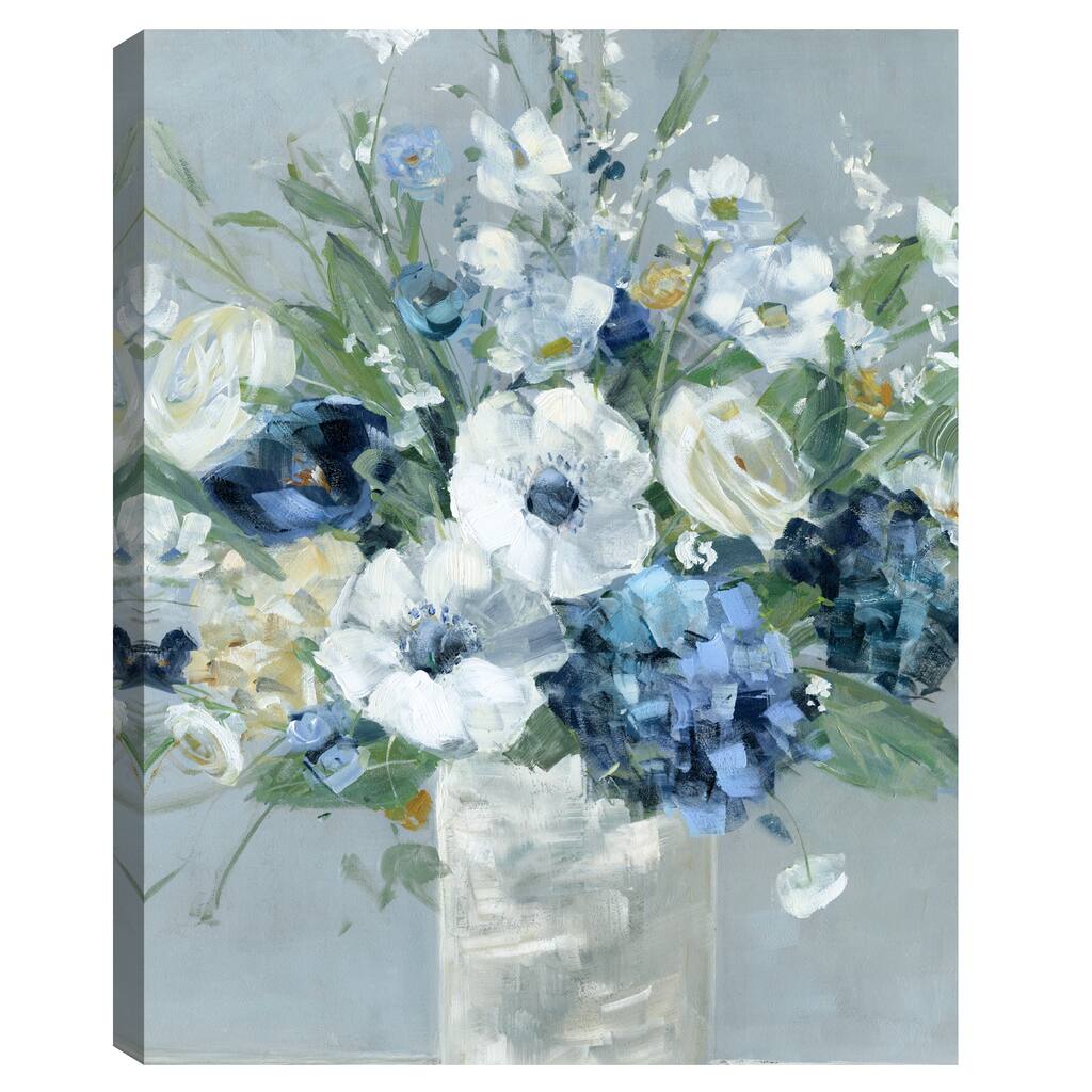 Be Happy Blue Crop by Sally Swatland Canvas Art Print