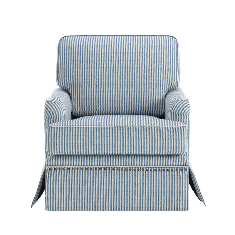 Modern Chenille Swivel Armchair and Storage Ottoman