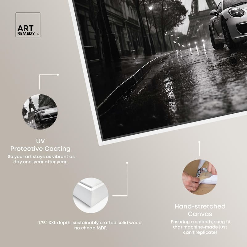 Driving in the Rain Paris Canvas by Art Remedy