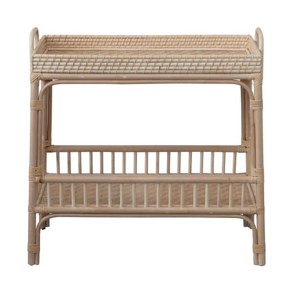 slide 2 of 17, 2-Tier Rattan Bar Storage Tray Natural