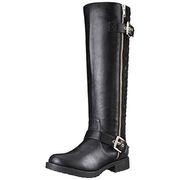 Penny Loves Kenny Womens Dallas Motorcycle Boots Faux Leather Quilted