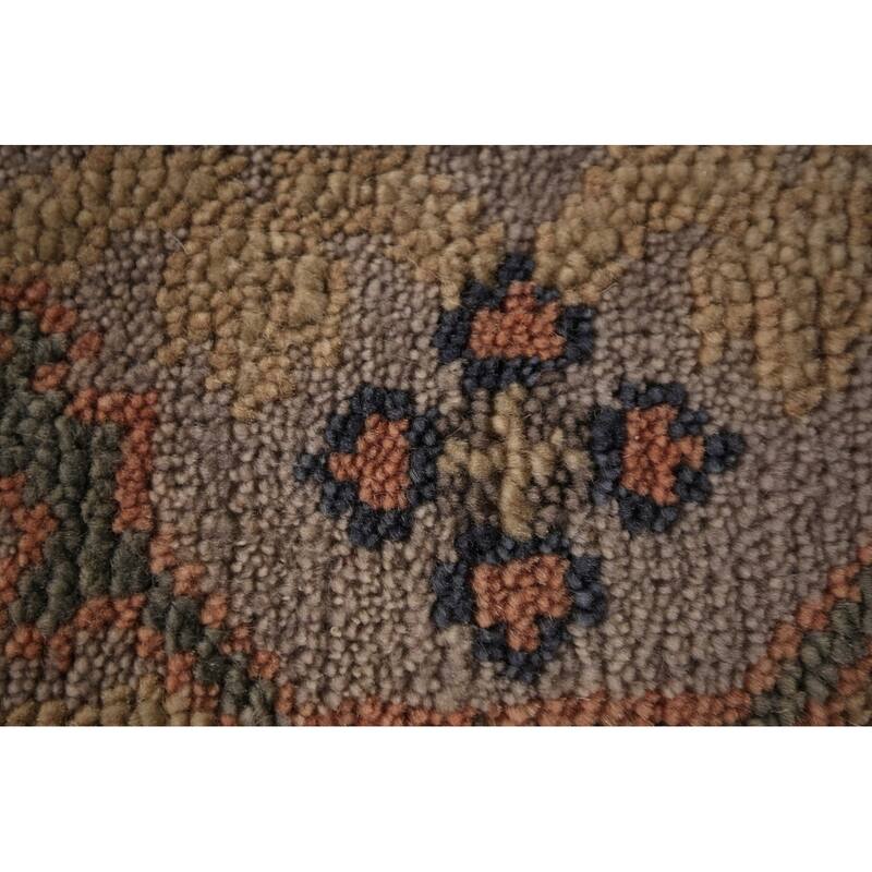 Blue Oushak Vegetable Dye Runner Rug Hand-Knotted Wool Carpet - 2'7" x 7'10"