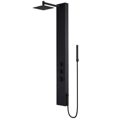 VIGO Rector 55" H x 6" W 2-Jet Retro Shower Panel with Square Shower Head