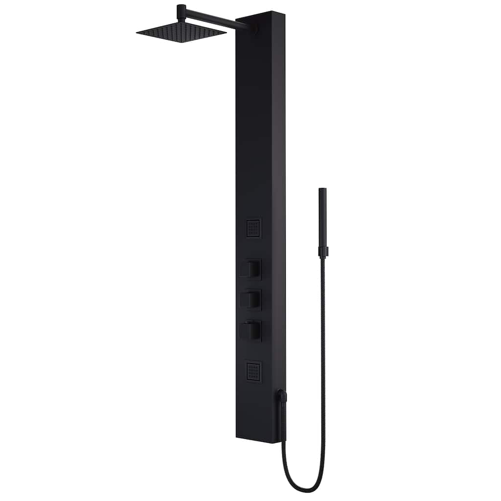 VIGO Rector 55" H x 6" W 2-Jet Retro Shower Panel with Square Shower Head