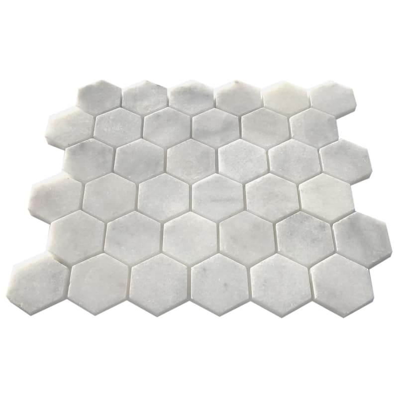 Pale Gray Marble 2" x 2" Honeycomb Polished Mosaic Tile