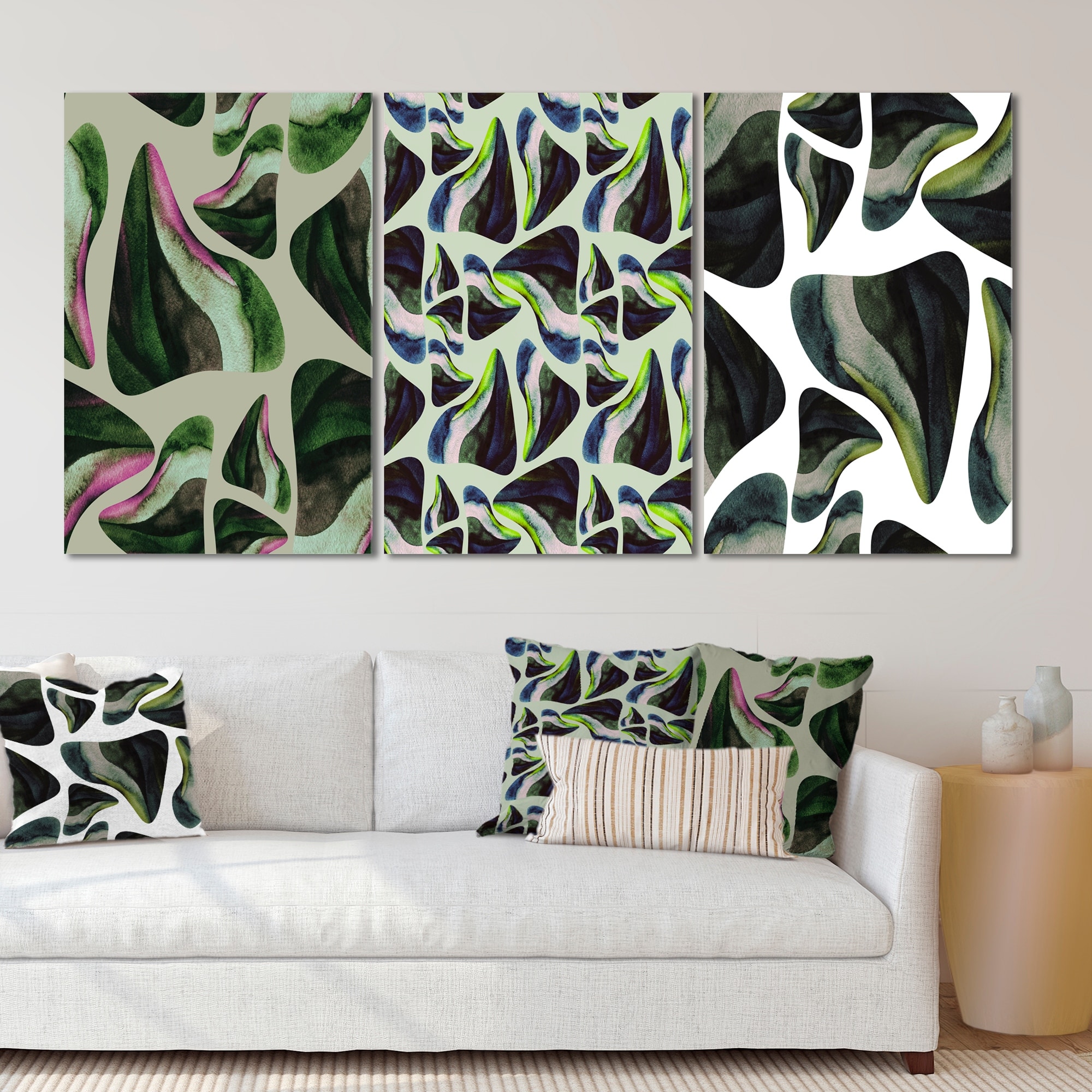 Designart Abstract Dark Green Organic Modern Artwork for Contemporary Spaces-image