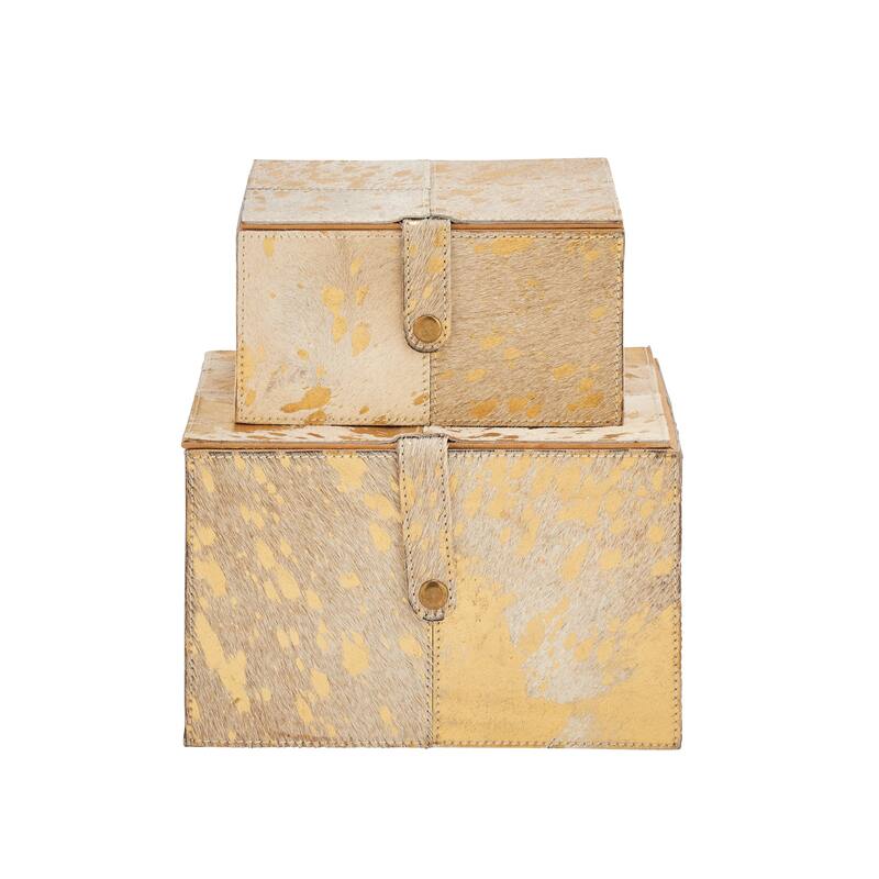 Leather Natural Box (Set of 2)