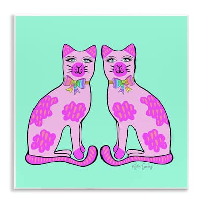 Stupell Mirrored Purple Cats Wall Plaque Art Design By Katie Conley