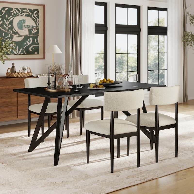 Roundhill Furniture Axler 5-Piece Dining Set - Black