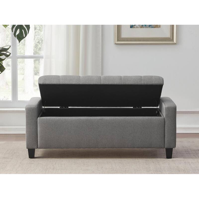 HUIMO Modern Upholstered Flip-Top Storage Ottoman