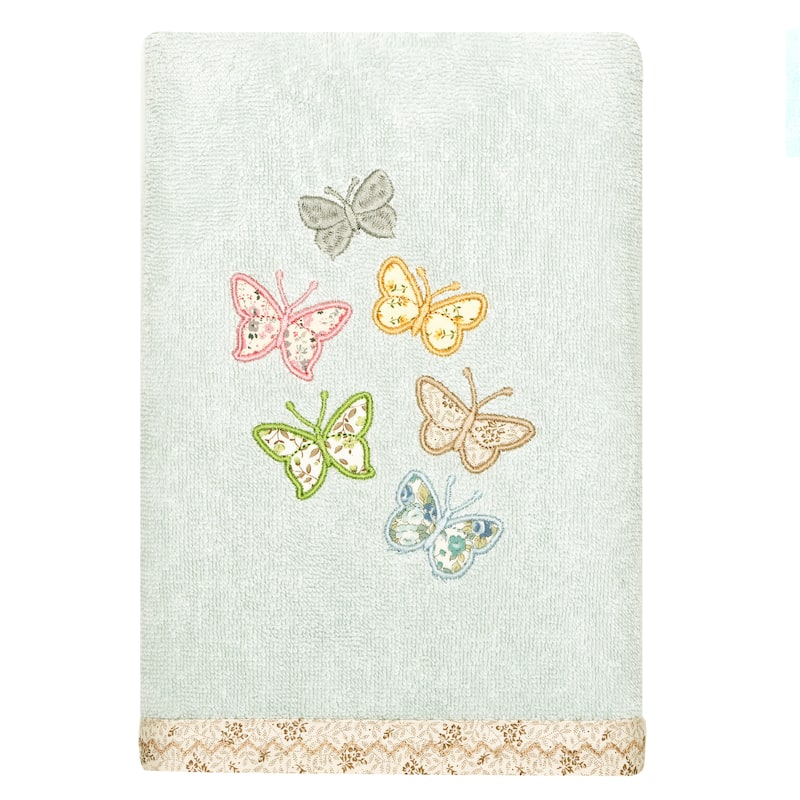Authentic Hotel and Spa 100% Turkish Cotton Mariposa 3PC Embellished Towel Set