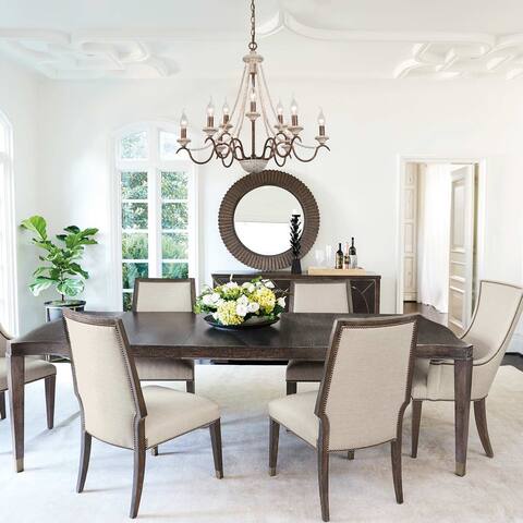 Vedna Farmhouse 9-Light 27" Lantern Candle Chandelier for Dining Room - D26.5"x H24"