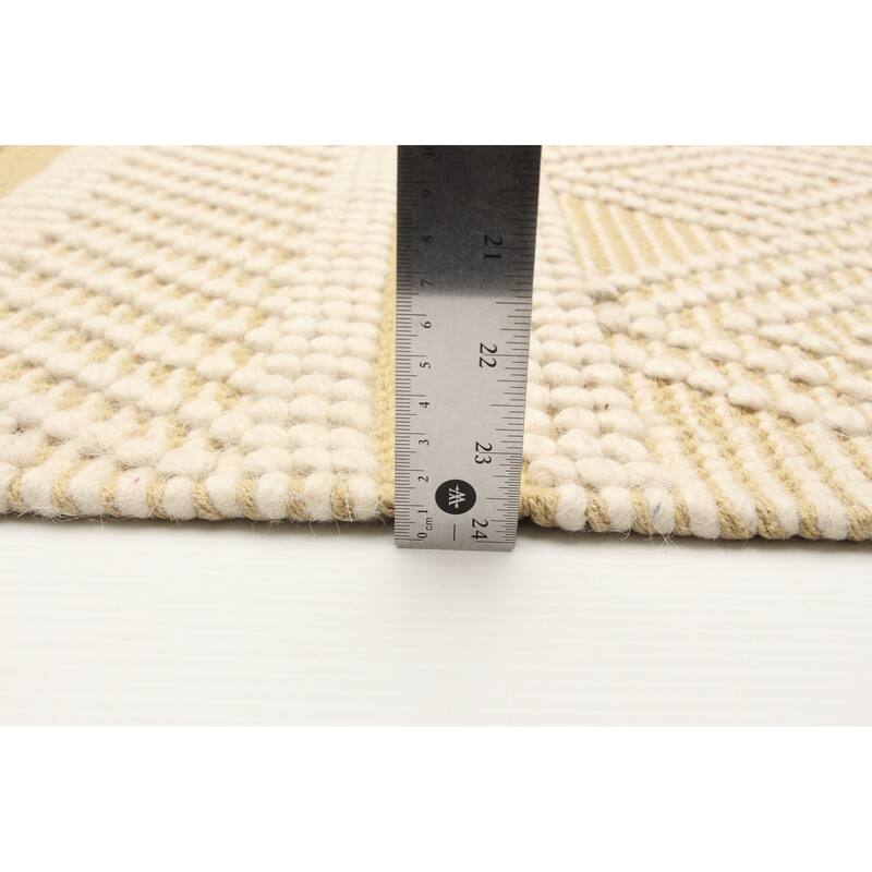 ECARPETGALLERY Braid weave Sienna Cream Wool Rug - 5'2 x 8'1